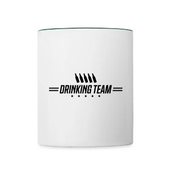 drinking team line - Contrasting Mug - white/dark green - Front