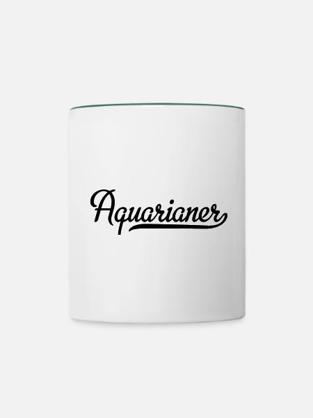 Aquarianer - Tasse zweifarbig - Weiß/Dunkelgrün