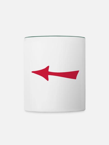 Pfeil - Tasse zweifarbig - Weiß/Dunkelgrün