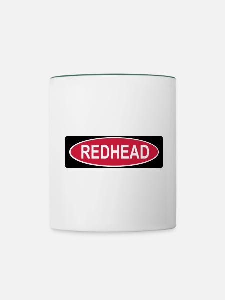Rothaarig - Tasse zweifarbig - Weiß/Dunkelgrün