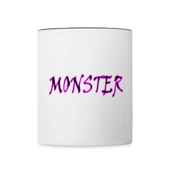 monster - Tasse zweifarbig - Weiß/Dunkelgrün - Vorne