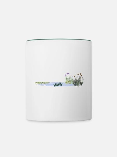 Teich - Tasse zweifarbig - Weiß/Dunkelgrün