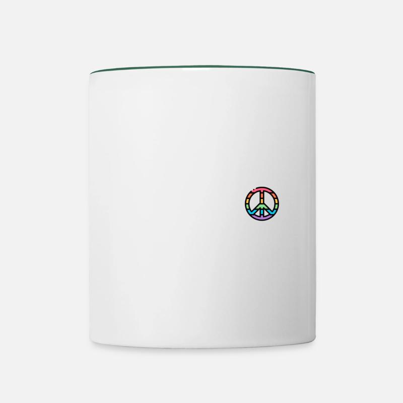 Pride Peace - Tasse zweifarbig - Weiß/Dunkelgrün