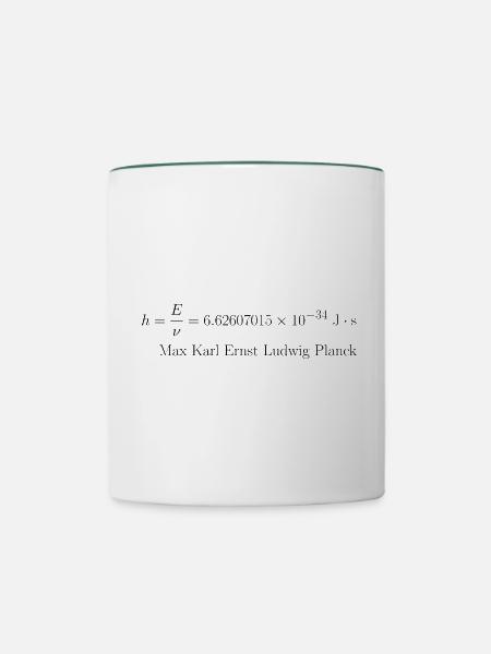 Max Planck - Tasse zweifarbig - Weiß/Dunkelgrün