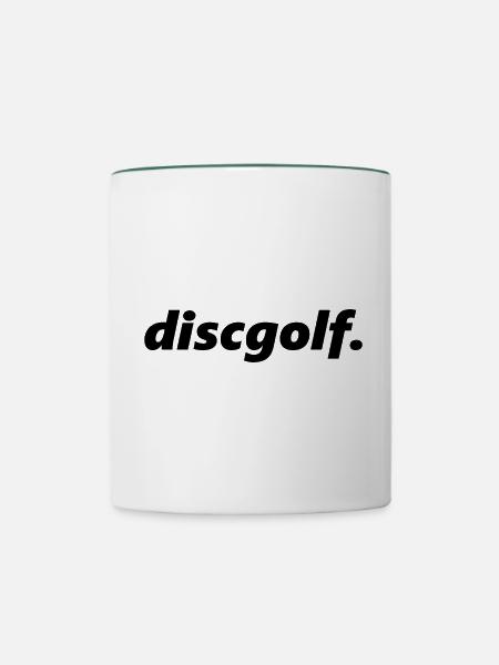Discgolf - Tasse zweifarbig - Weiß/Dunkelgrün