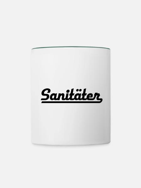 Sanitäter - Tasse zweifarbig - Weiß/Dunkelgrün