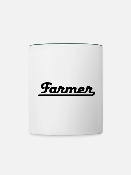 Farmer - Tasse zweifarbig - Weiß/Dunkelgrün