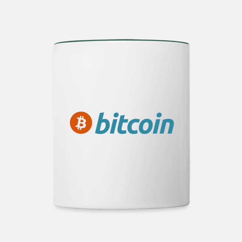 Bitcoin - Mug contrasté - blanc/vert foncé