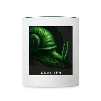 Snailien Snailomorph - Contrasting Mug - white/dark green - Front
