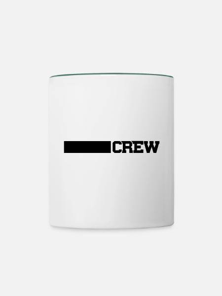 crew strich - Tasse zweifarbig - Weiß/Dunkelgrün