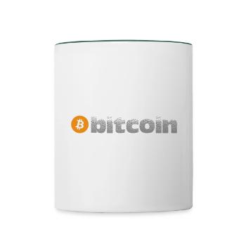 Bitcoin - Mug contrasté - blanc/vert foncé - Devant