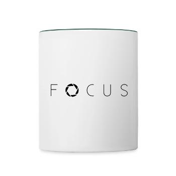 FOCUS - Tasse zweifarbig - Weiß/Dunkelgrün - Vorne