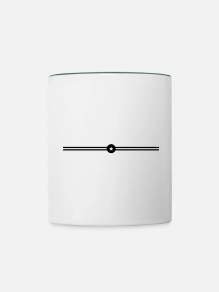 linie stern - Tasse zweifarbig - Weiß/Dunkelgrün