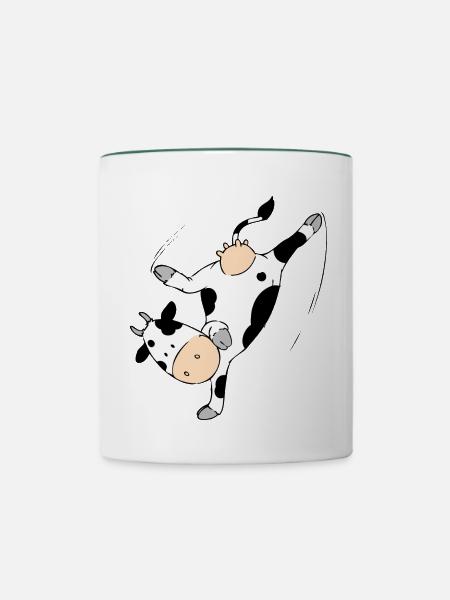Mooviestars - Breakdancing Cow - Tasse zweifarbig - Weiß/Dunkelgrün