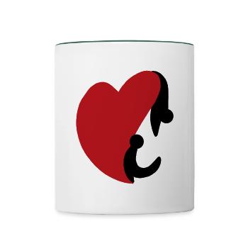 People of the Heart - Contrasting Mug - white/dark green - Front