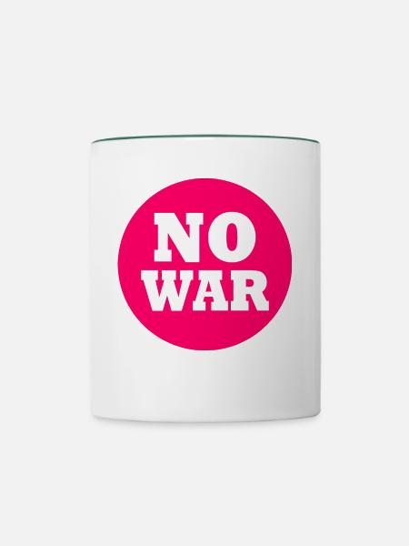 No war - Tasse zweifarbig - Weiß/Dunkelgrün