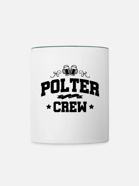 Polter Crew Polterabend Team - Tasse zweifarbig - Weiß/Dunkelgrün