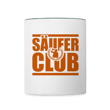 Säufer Club Team Saufen - Contrasting Mug - white/dark green - Front