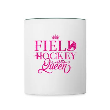 Field hockey queen player - Contrasting Mug - white/dark green - Front