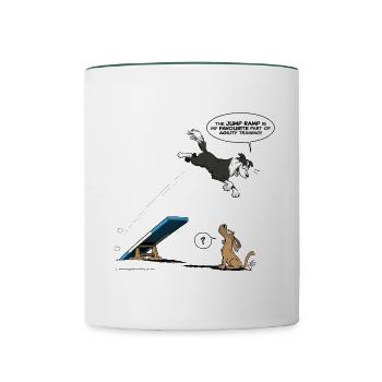Border collie / Agilität des Hundes - Tasse zweifarbig - Weiß/Dunkelgrün - Vorne