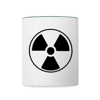 Radioactive Radioactive Symbol Pictogram Vector - Contrasting Mug - white/dark green - Front