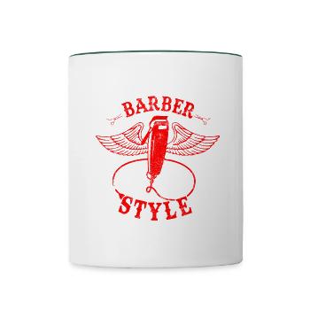 Barbier dire - Mug contrasté - blanc/vert foncé - Devant