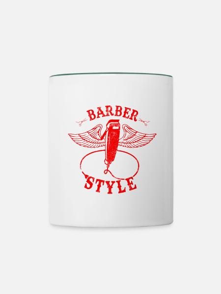 Barber Friseur Spruch - Tasse zweifarbig - Weiß/Dunkelgrün