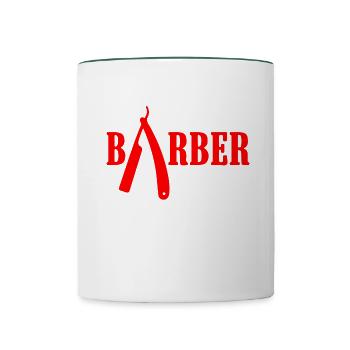 Barbier dire - Mug contrasté - blanc/vert foncé - Devant