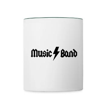 Music Band Bandshirt Meme - Tasse zweifarbig - Weiß/Dunkelgrün - Vorne