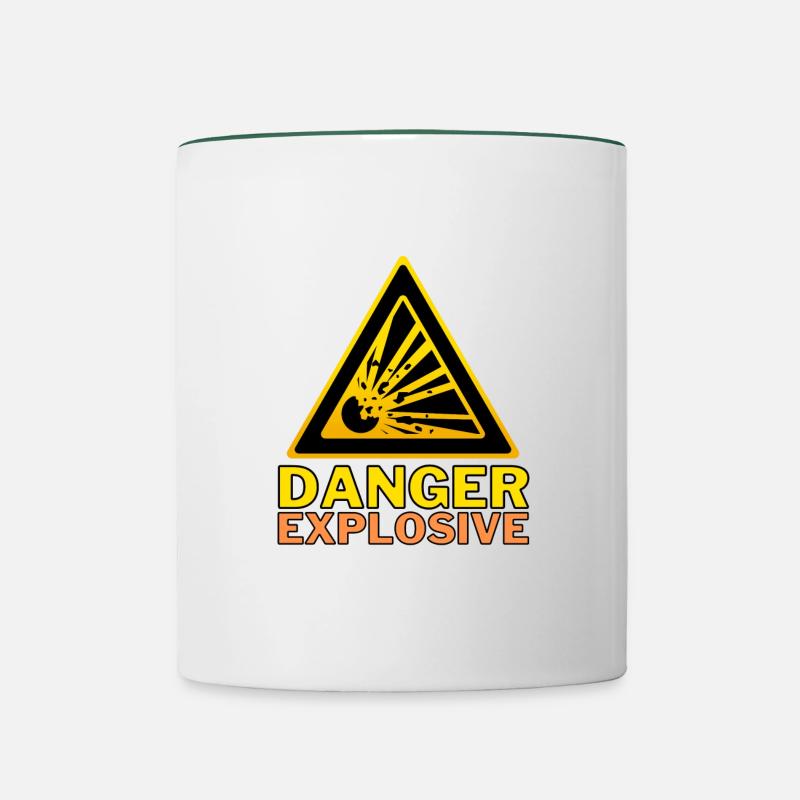 danger explosive - Contrasting Mug - white/dark green