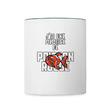 J’ai une mémoire de poisson rouge - Mug contrasté - blanc/vert foncé - Devant