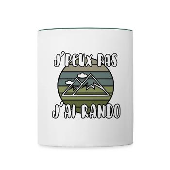 J’peux pas j’ai rando - Mug contrasté - blanc/vert foncé - Devant