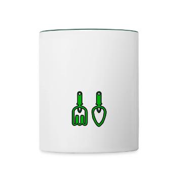 J’peux pas j’ai jardinage - Mug contrasté - blanc/vert foncé - Devant