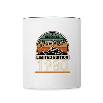 Jahrgang der 1980er Jahre - Tasse zweifarbig - Weiß/Dunkelgrün - Vorne