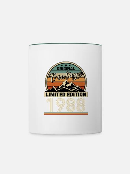 1988 - Tasse zweifarbig - Weiß/Dunkelgrün