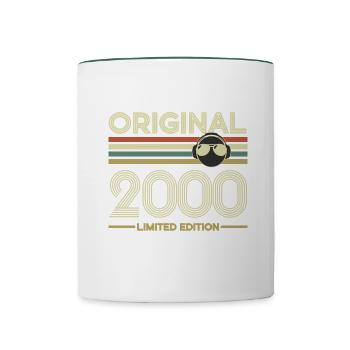 2000 - Contrasting Mug - white/dark green - Front