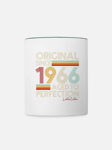 1966 - Tasse zweifarbig - Weiß/Dunkelgrün