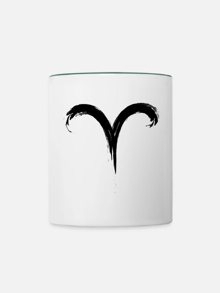 Widder - Tasse zweifarbig - Weiß/Dunkelgrün