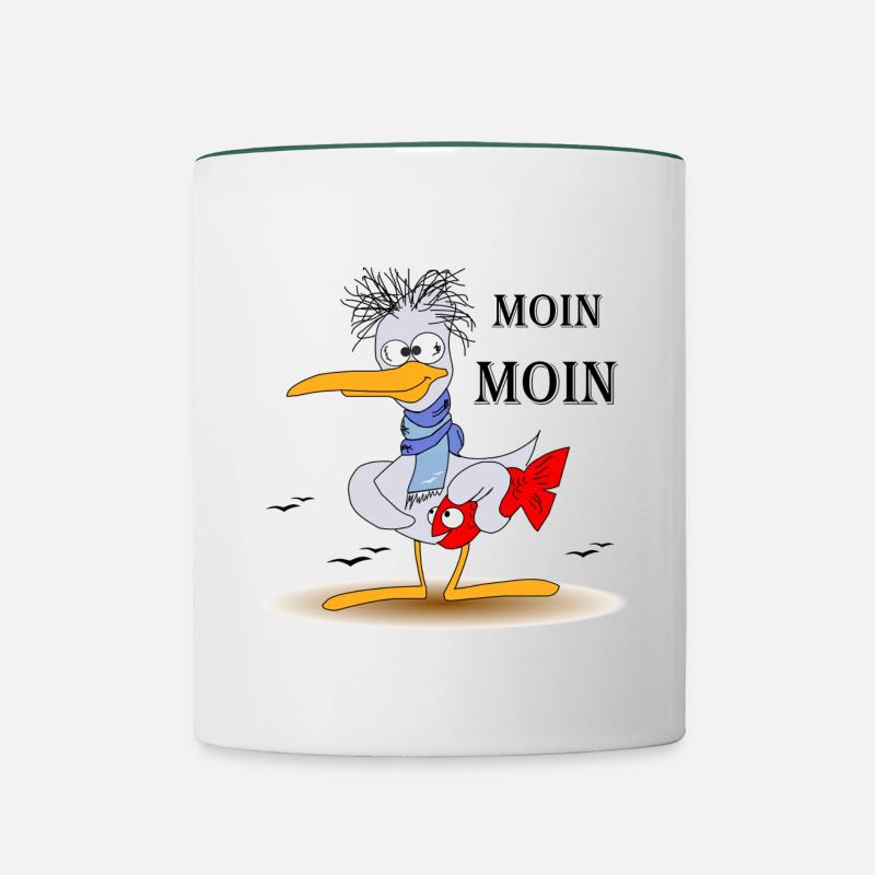 Moin Moin - Mug contrasté - blanc/vert foncé