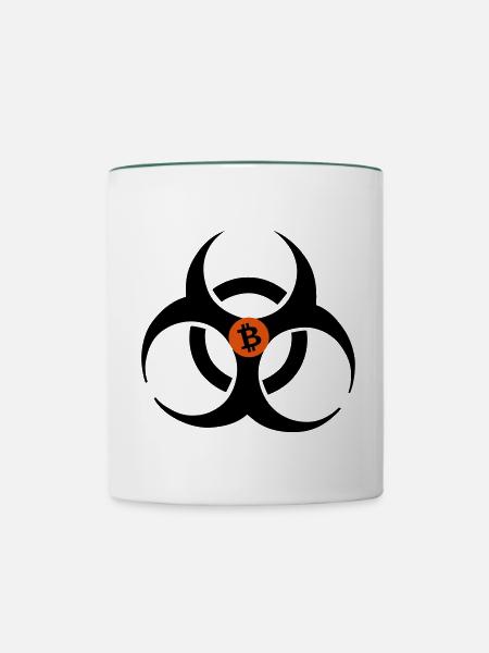bitcoin - Tasse zweifarbig - Weiß/Dunkelgrün