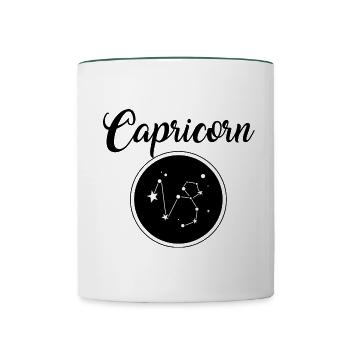 Capricorn Steinbock - Tasse zweifarbig - Weiß/Dunkelgrün - Vorne