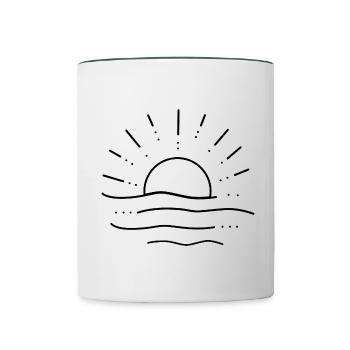 Sun Paarshirt partner look - Contrasting Mug - white/dark green - Front