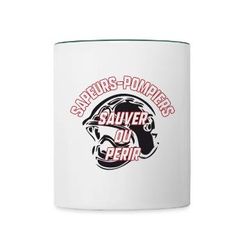 Sapeurs-pompiers - Mug contrasté - blanc/vert foncé - Devant