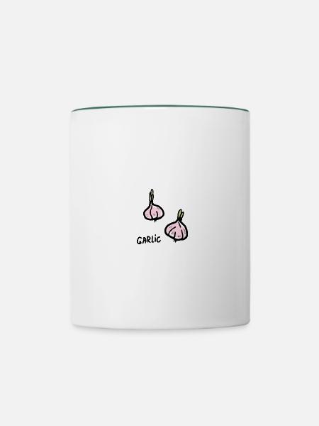 Knoblauch - Tasse zweifarbig - Weiß/Dunkelgrün