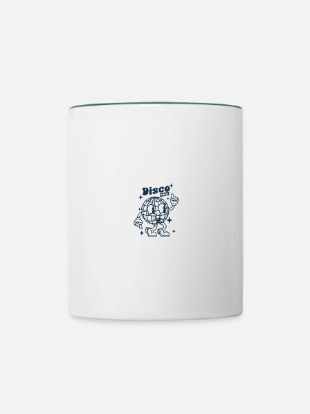 disco time - Tasse zweifarbig - Weiß/Dunkelgrün