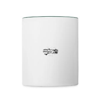 Croquis de paysage - Mug contrasté - blanc/vert foncé - Devant