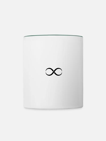 Zeichen Unendlich Symbol Form - Tasse zweifarbig - Weiß/Dunkelgrün