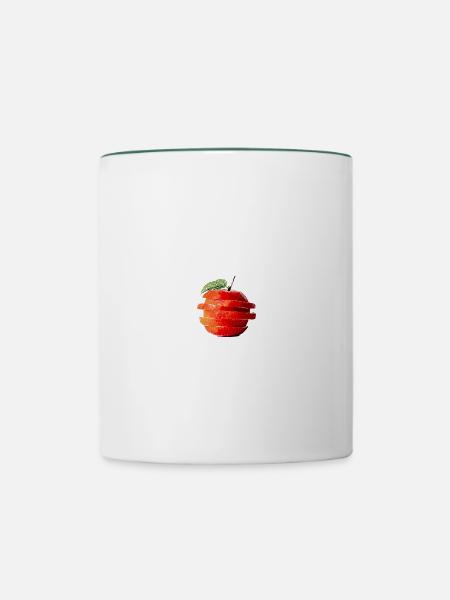 Apfel - Tasse zweifarbig - Weiß/Dunkelgrün