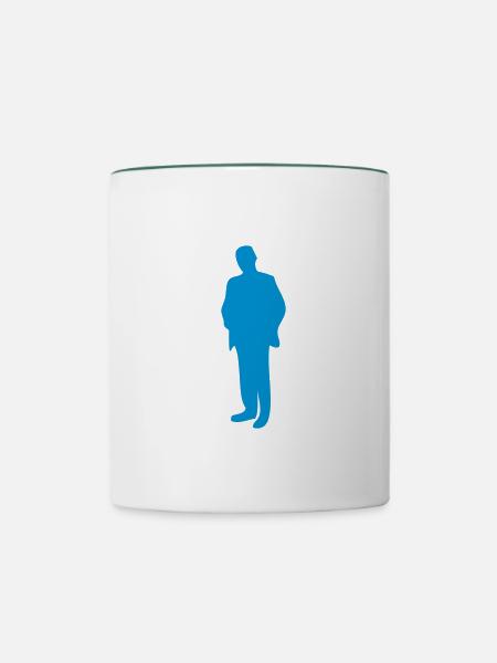 Silhouette Mann - Tasse zweifarbig - Weiß/Dunkelgrün