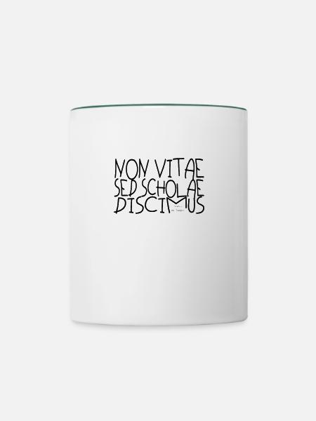 non vitae schwarz - Tasse zweifarbig - Weiß/Dunkelgrün